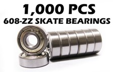 1000 Skate Ball Bearing 608Z 8x22x7mm Shielded Bearings