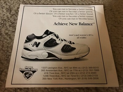 Vintage 1990s NEW BALANCE 851 Running Shoes Poster Print Ad RUN TO BECOME  BETTER | eBay