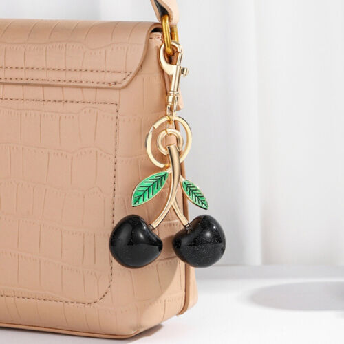 Fashion Large Glitter Alloy Cherry Keychain vente en gros Fruits Cherries Pendant Keyring-w