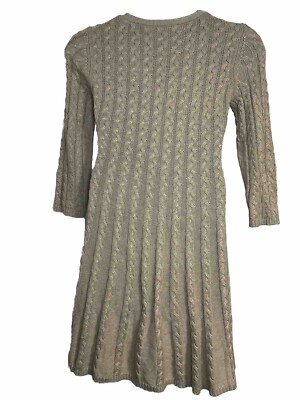 Vintage J. Howard Beige Size M Cable Knit Sweater Dress Aline Knee Length  Career | eBay