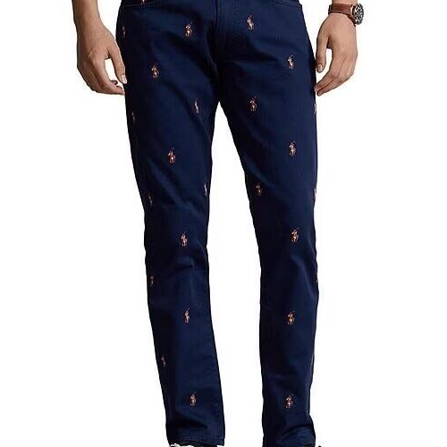 Men Ralph Lauren Polo Maines Sullivan Slim Fit Jeans All Over Pony Logo 32 x 32 - Picture 22 of 24