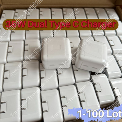 Dual Port 35W USB-C Adapter PD Fast Wall Charger For iPhone14/13/12/15/17/16 Lot