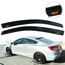 Fit for 12-15 Honda Civic Coupe Window Visor Wind Deflector w/ ORANGE Si