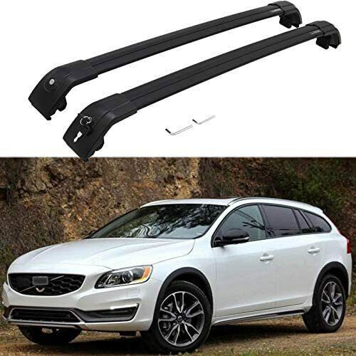 2Pcs Lockable Roof Rail Racks Cross Bars Crossbar Fit for Volvo V60 2011-2018 - Picture 1 of 9