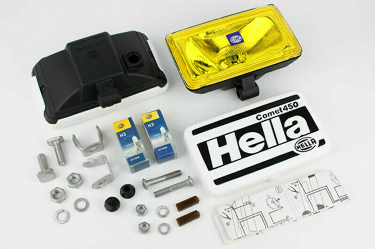 2 units Driving Fog Light Lamp HELLA Comet 450 Yellow Lens H3 12V