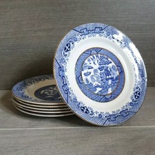 Barratt Willow Pattern Side Plate 17.5cm Gold Guilding Staffordshire England