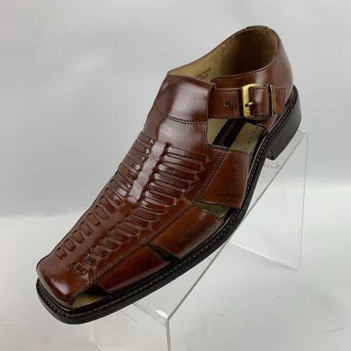 Stacy Adams elegante Sandalen braun Leder Cutout Schnalle verstellbarer Riemen Größe 11M - Bild 1 von 12