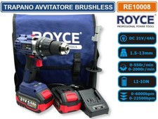 TRAPANO AVVITATORE PROFESSIONALE DOPPIA BATTERIA 21V 4AH MOTORE BRUSHLESS