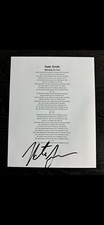 Nate Smith Country Singer Autographed “ Whiskey On You“ Lyric Sheet
