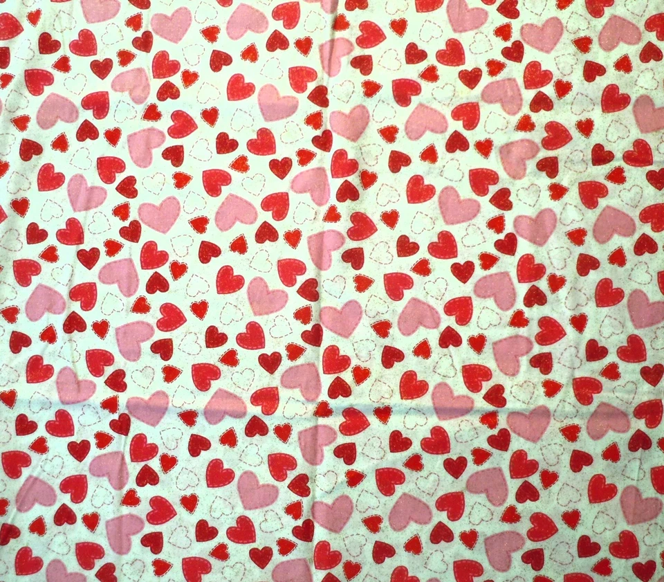 Fabric Traditions 2011 Cotton Fabric With Hearts 1 Yard Piece X WOF - Image 2 of 3