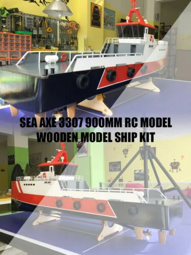 SEA AXE 3307 900mm Modelo RC Madera Modelo Envío Hágalo Usted Mismo Modelo Colección Kit Foto 2 de 4