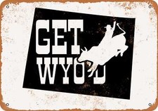 METAL SIGN - Wyoming State 6 -- Vintage Look