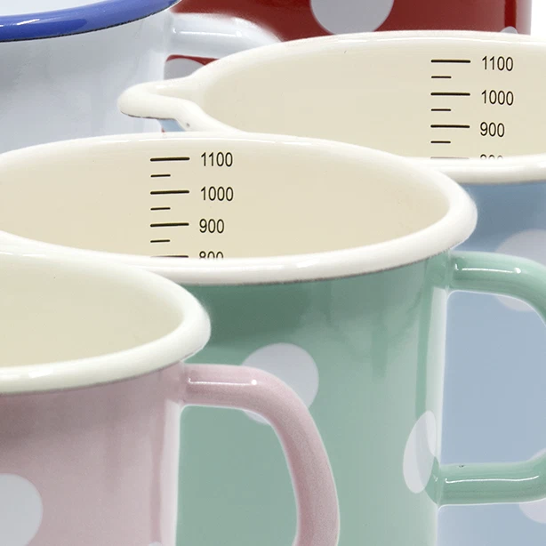 Milchtopf Emaille Topf Kochtopf Induktion Messbecher Email 1A NEU landshop24 - Bild 3 von 4