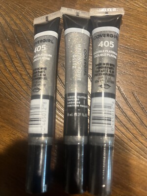 LOT of 3 COVERGIRL Melting Pout Glitz Liquid Glitter Topcoat, Double Platinum-