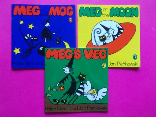 MEG AND MOG x 3 ON THE MOON MEG'S VEG by HELEN NICOLL & JAN PIENKOWSKI *LIKE NEW