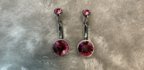 Studiocult Set of 2 Stainless Steel Pink Belly Button Faux Gauge Earrings NEW
