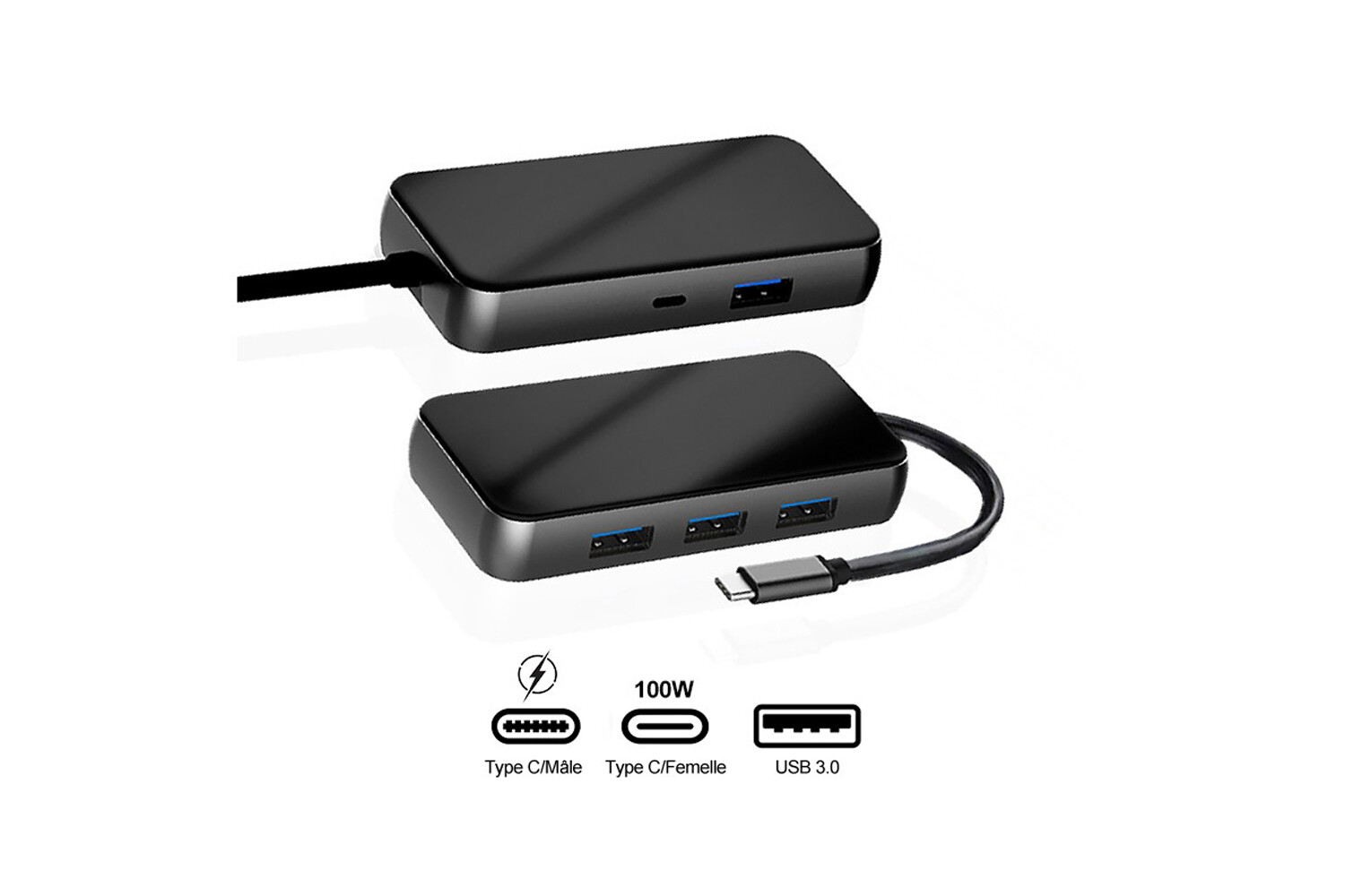 Hub 5 en 1 TIGER 5 USB C résout le manque de ports sur PC portable grâce au USB 3.0