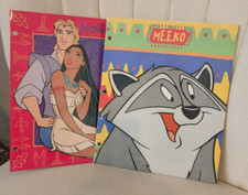 2 Disney Pocahontas MEEKO vintage school paper folders Impac, Inc. 61030 90s
