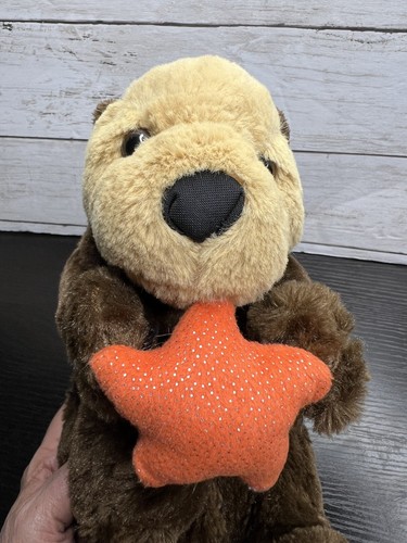 Juguete suave de peluche de nutria marina con estrellas de mar 14" único - Imagen 9 de 9