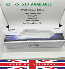 3W LED EMERGENCY LIGHT BULKHEAD IP65 Energy Efficient LUXNA Safety Lighting