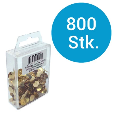 METZGER & MENDLE® 800x Reißnagel Reißbrettstifte Reißzwecke Heftzwecken Messing Vernietet Ø9 mm