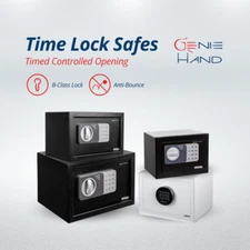 Safe Steel Box Electronic Time Safe with B-class Key Home Security Office Money