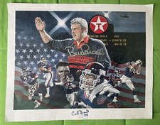 BILL PARCELLS, ANDERSON, OATS, BANKS AUTOGRAPHED NY GIANTS SUPER BOWL 25 LITHO