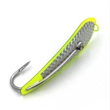 Kingfish Holographic Drone Trolling Spoon 4 Inch Mustad Hook Mackerel,ONO Yellow