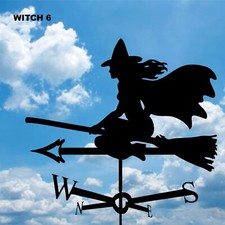 WITCH 6 Metal Plasmacut Weathervane Roof Decor Weathercock