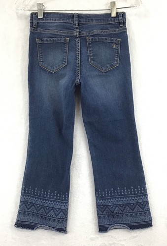 Jessica Simpson Cherished Crop Flare / Aztec Print Stretch Denim Jeans / Size 12 - Picture 11 of 12