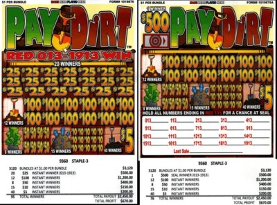 #ad #ad Pay Dirt single Game Pull Tabs Jar Tickets $145.00