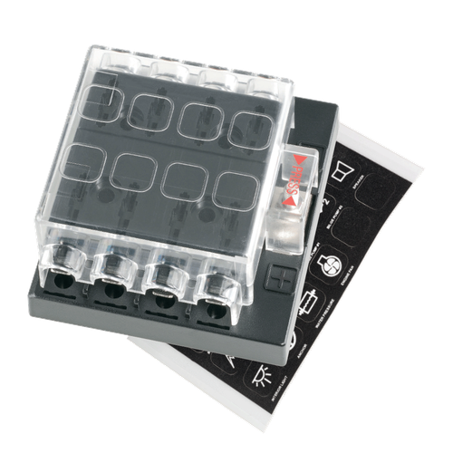Narva 8 Way Standard Blade Fuse Block 25A @12V with Fuse ID Stickers 54433 - Picture 4 of 6