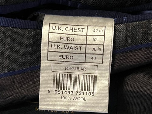 Alexandre London Savile Row Men's Sz 42 R Suit Jacket+(Pants-waist 34/35x31 in) - Picture 4 of 11