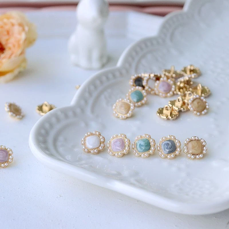 10pcs 1.2cm Alloy Buttons Mini Buttons for Sweater Shirt Sewing Crafts Accessory - Image 2 of 4