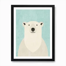 Fauna Polar Bear Art Print Framed Wall Art Poster Canvas Print Picture