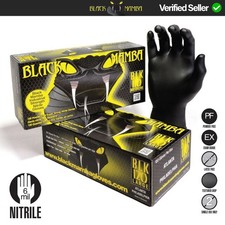 Heavy Duty Black Nitrile Gloves Workshop Box of 100 - Black Mamba