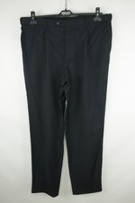 Yves Saint Laurent Pour Homme Navy Wool Wide Pleated Formal Trousers Men's 52