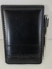 Baume & Mercier Business Personal Black Leather Note Pad and Pen Extremely RARE