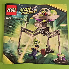 LEGO Alien Conquest: Tripod Invader (7051) Complete W/ Minifigures, Inst. & Box!