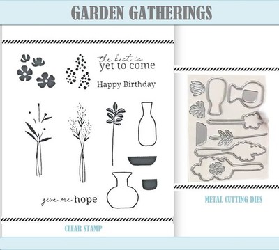 GARDEN GATHERINGS  Stamps and Metal Cutting Dies DIY Scrapbooking Album card