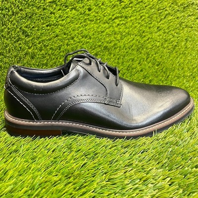 Nunn Bush Westfield Mens Size 8 Black Classic Plain Toe Oxford Dress Shoes