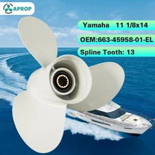 For Yamaha outboard propeller 11 1/8x14-G OEM 663-45958-01-EL Fit 25-60HP