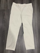 Pantaloni chino donna LOFT gamba dritta vita alta elasticizzati davanti piatti kaki taglia 10