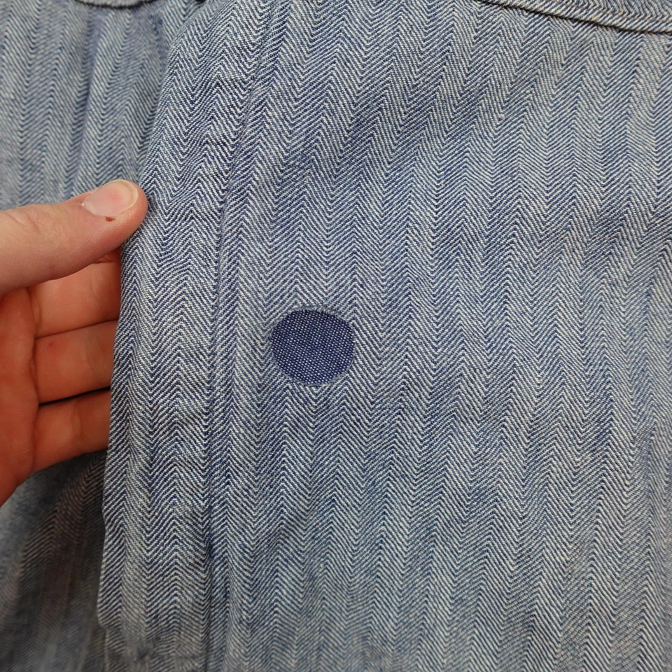 Vintage OshKosh Coveralls Mens 42R Blue Herringbone Stripe Union Made Sanforized - Image 3 of 4