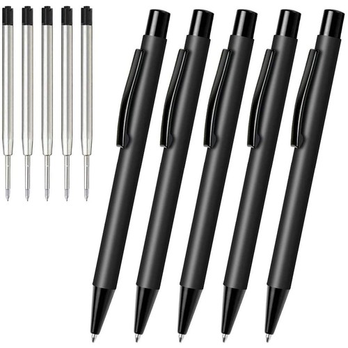 Ballpoint Pens Black Pens - Metal Pen Retractable Ink Pens for Journaling Bus...