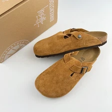 Stussy x Birkenstock Boston Unisex Clog Caramel Suede Shoes Wide 37-45