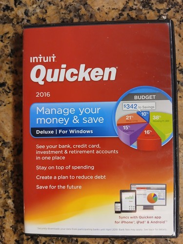 Intuit Quicken 2016 Deluxe For Windows Manage Your Money & Save Free Shipping