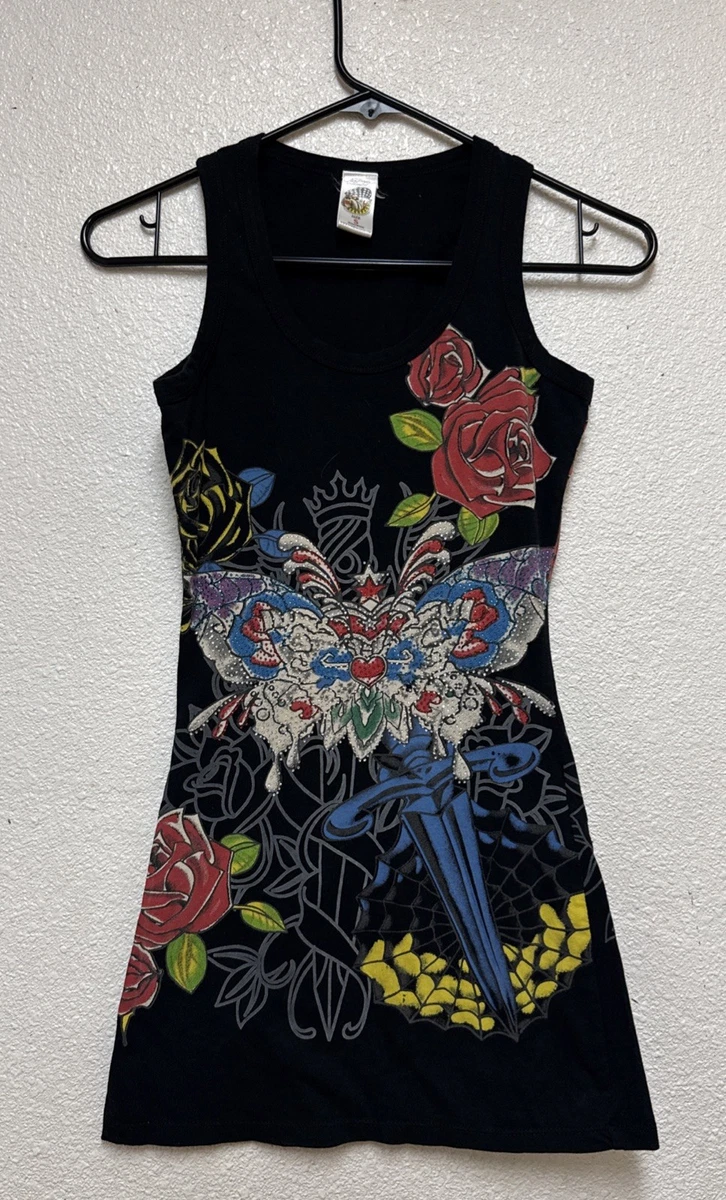 slim fit dress slacks Ed Hardy Black Rose Tank Dress  DTLR