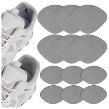 6 Pair Leather Heel Pads, Grips Liner Cushions Protectors for Pain Gray