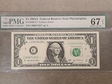 2003A $1 Fr#1930-C* Philadelphia Federal Reserve Note PMG 67 EPQ